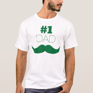 T-shirts Número 1 - bigode verde Pai - Número um