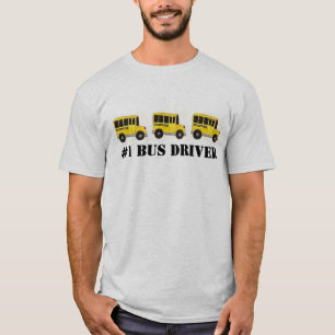 T-shirts Número 1 de motoristas de ônibus escolares amarelo