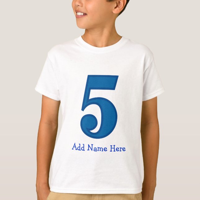 T-shirts número cinco, adicione nome aqui (Frente)