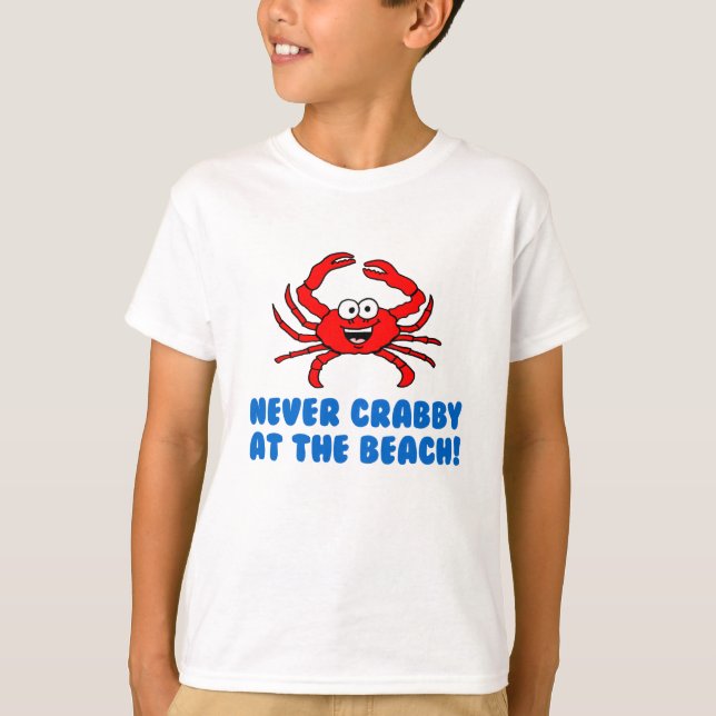 T-shirts Nunca Crabby Na Praia (Frente)