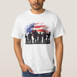 T-shirts Nunca Desista da Bandeira Americana Patriótica