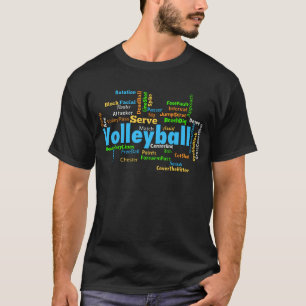T-shirts Nuvem de Palavra de Voleibol