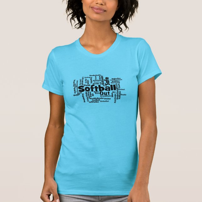 T-shirts Nuvem do Word Softball (Frente)