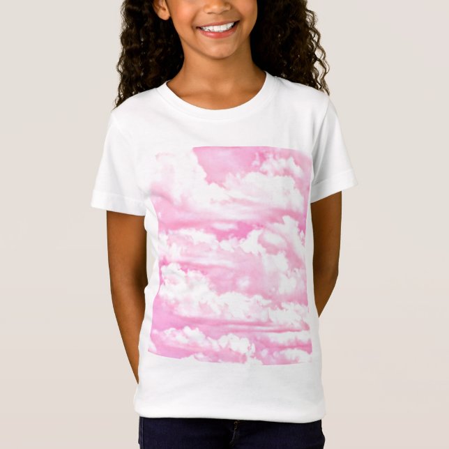 T-shirts Nuvens Rosa Rosa Festivas (Frente)