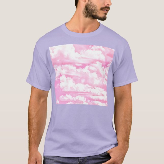 T-shirts Nuvens Rosa Rosa Festivas (Frente)