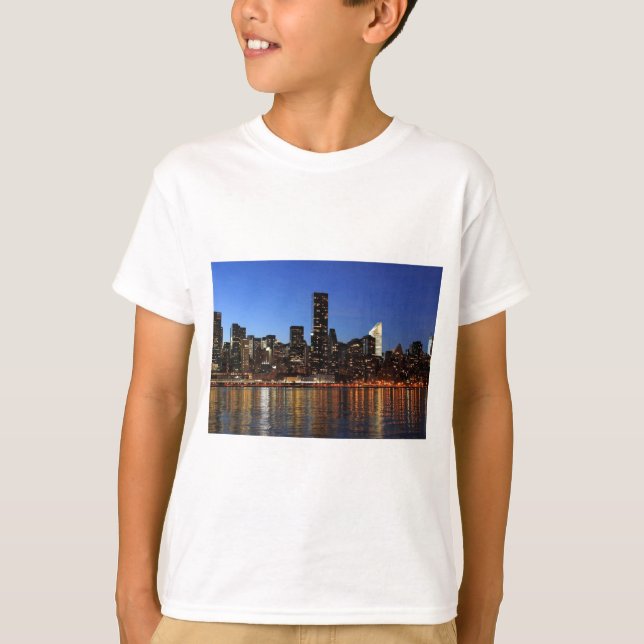 T-shirts NYC Nova Iorque Manhattan Night (Frente)