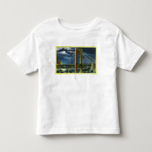 T-shirts NYC, ponte nova de YorkGeorge Washington na noite