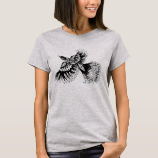 T-shirts NZ Tui pela arte de Joni NZ