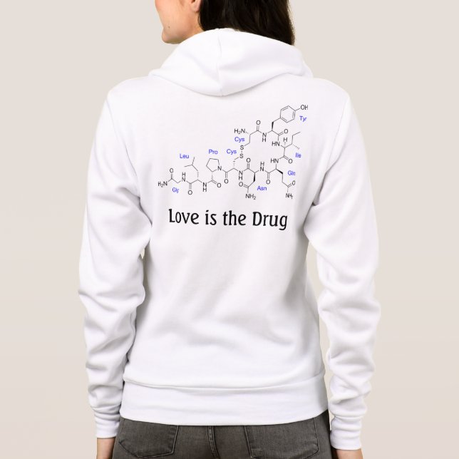 T-shirts O amor é a droga - molécula do Oxytocin (Verso)