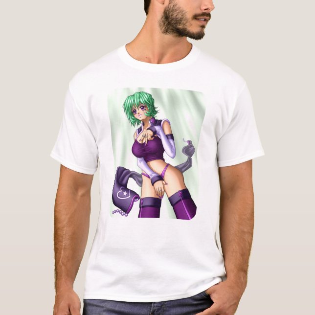 T-shirts O Anime cobre acima a menina (Frente)