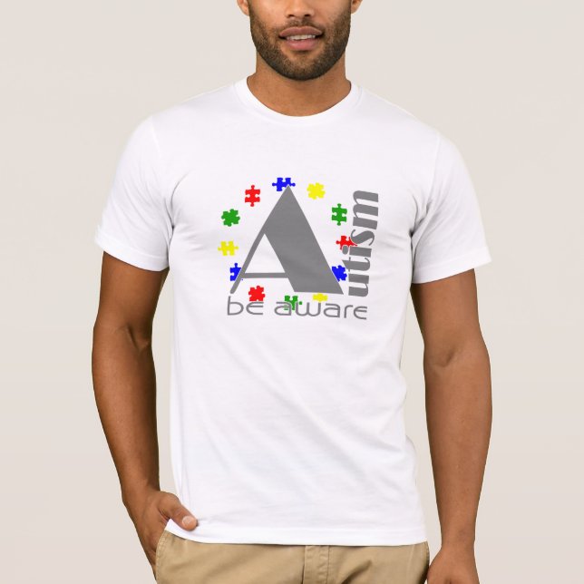 T-shirts O autismo esteja ciente (Frente)