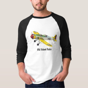 T-shirts O avião do estilo antigo com a "VELHA ESCOLA