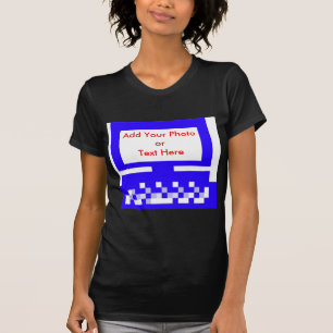 T-shirts O azul do computador das imagens da série do