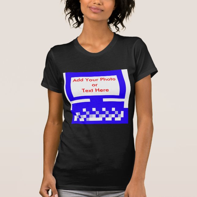 T-shirts O azul do computador das imagens da série do (Frente)