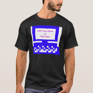 T-shirts O azul do computador das imagens da série do