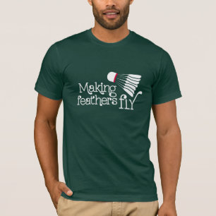 T-shirts O badminton da mosca da pena do fazer ostenta o