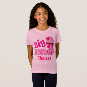 T-shirts O bolo cor-de-rosa dos doces do cupcake da irmã