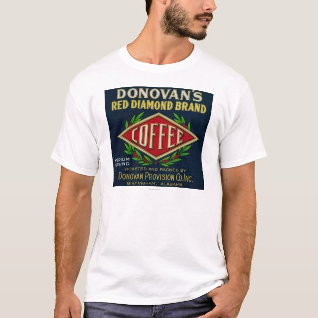 T-shirts O café LabelBirmingham de Donovan, AL (Frente)