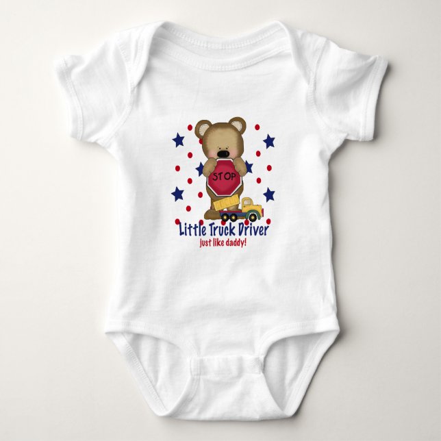 T-shirts O camionista pequeno do urso bonito apenas gosta (Frente)