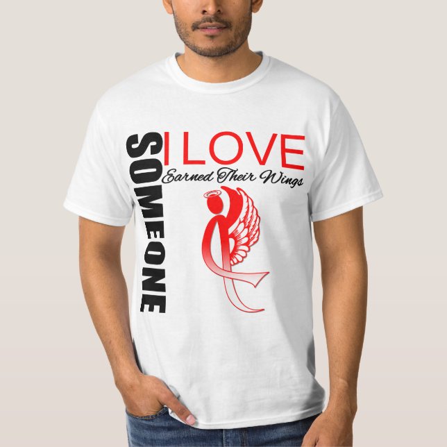 T-shirts O cancer oral alguém amor de I ganhou suas asas (Frente)