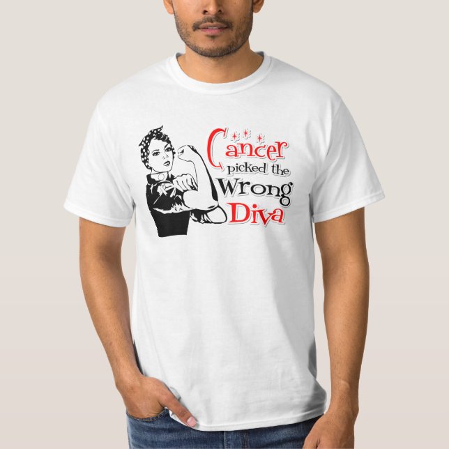 T-shirts O câncer pulmonar escolheu a diva errada (Frente)