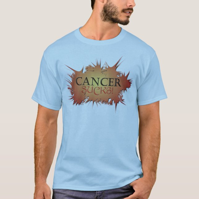 T-shirts O cancer suga o T gráfico azul (Frente)