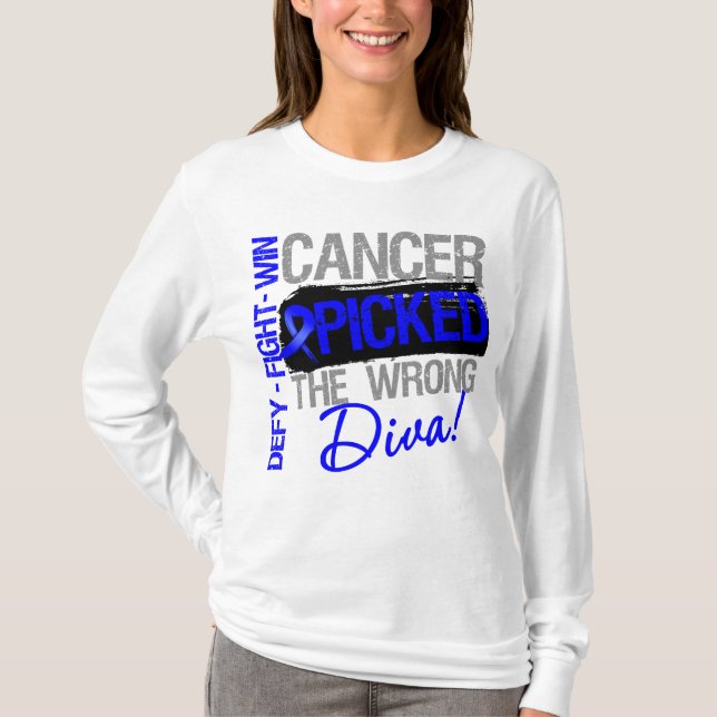 T-shirts O cancro do cólon escolheu a diva errada (Frente)