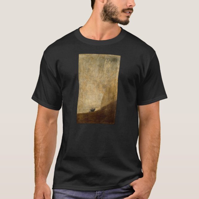 T-shirts O cão (pinturas pretas) por Francisco Goya 1820 (Frente)