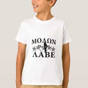 T-shirts O capacete espartano 5 do guerreiro de Molon Labe