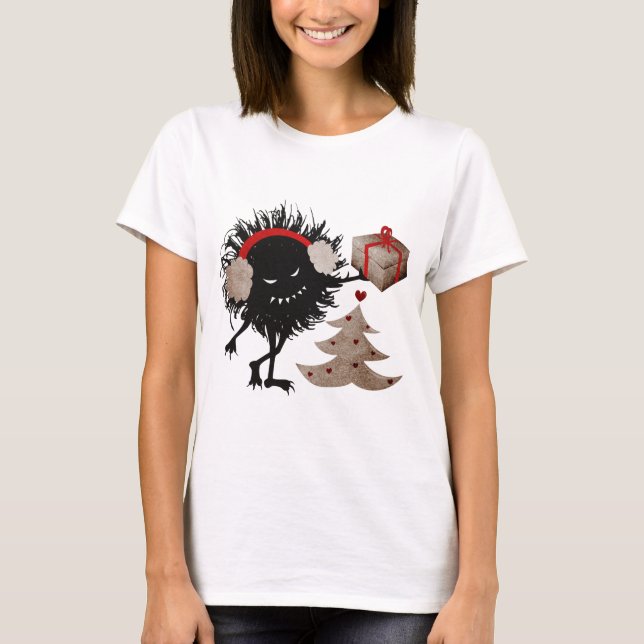 T-shirts O caráter mau dá o presente de Natal (Frente)