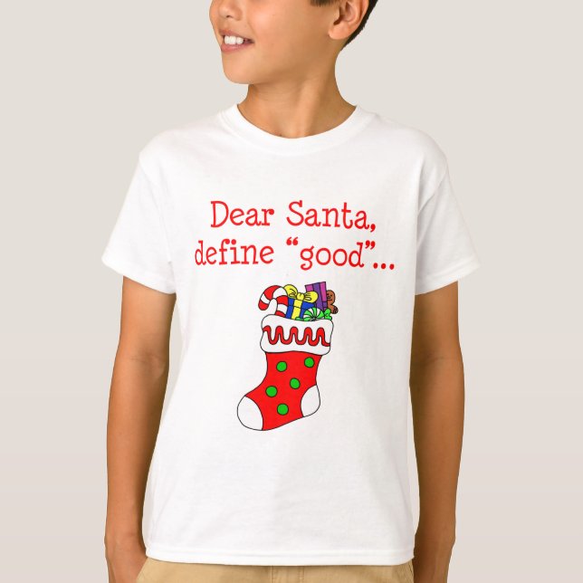 T-shirts O caro papai noel define bom (Frente)