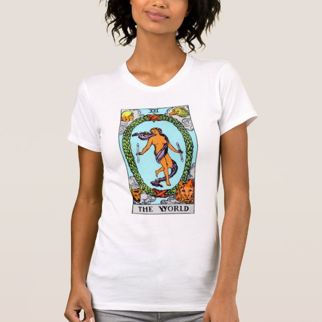 T-shirts O cartão de Tarot do mundo (Frente)