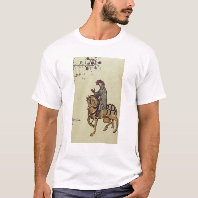 T-shirts O cavaleiro, detalhe do fac-símile de (Frente)