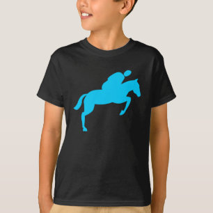T-shirts O cavalo que salta - azul-céu