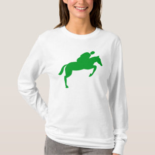 T-shirts O cavalo que salta - verde de grama