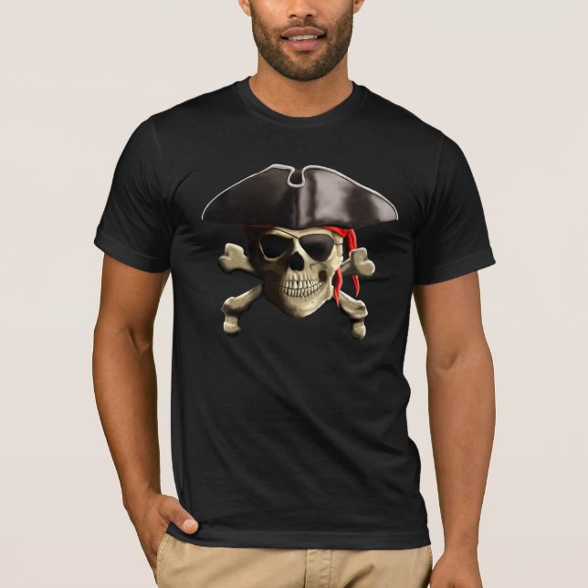 T-shirts O Caveira Pirata do Jolly Roger (Frente)