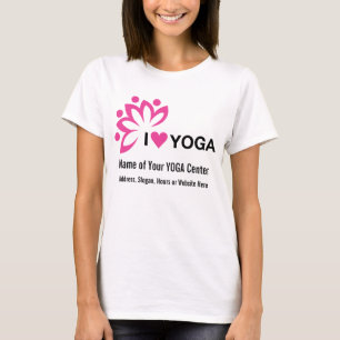 T-shirts O centro da ioga adiciona seu próprio design de