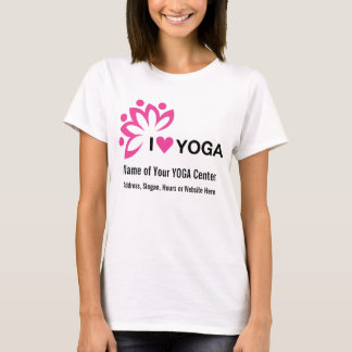 T-shirts O centro da ioga adiciona seu próprio design de