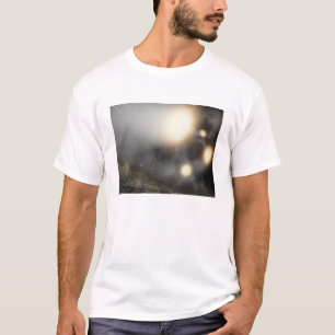 T-shirts O céu nocturno como visto de um plano hipotético
