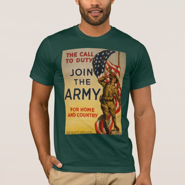 T-shirts O chamado ao dever - Junte-se ao Exército (Frente)