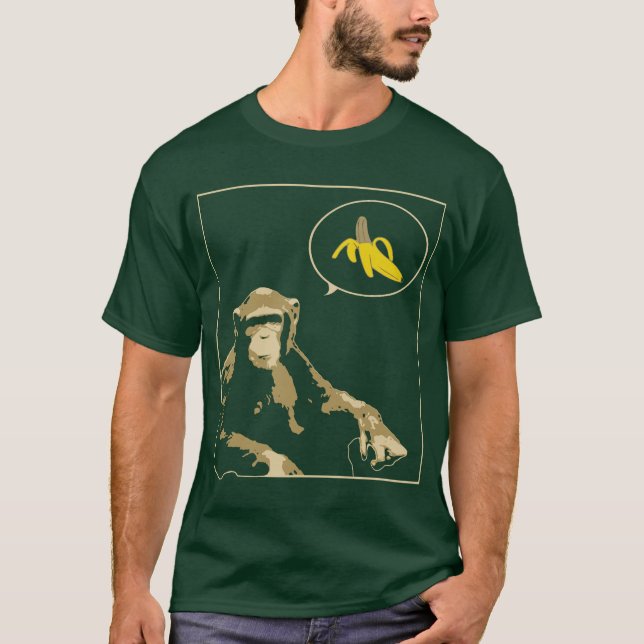 T-shirts O chimpanzé quer a banana (Frente)