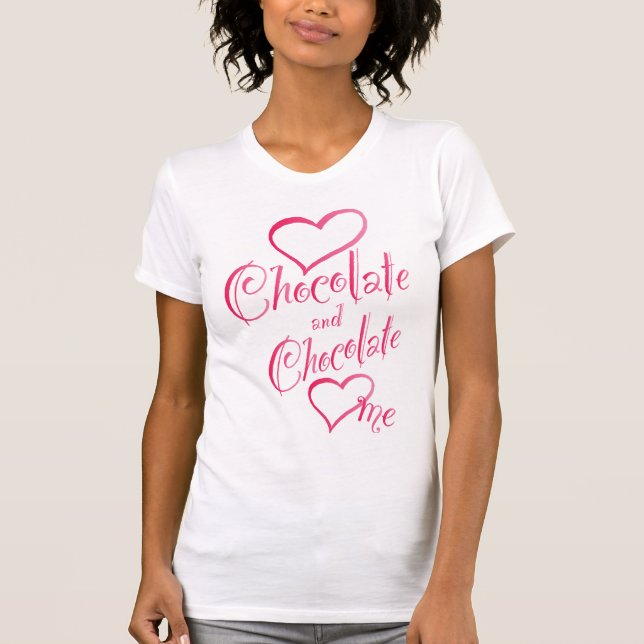 T-shirts O chocolate do amor e o chocolate amam-me (Frente)