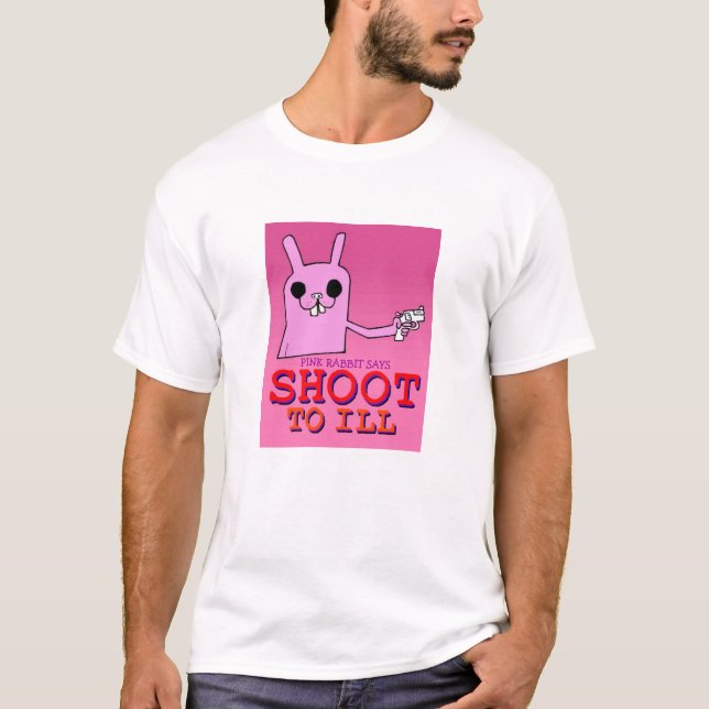 T-shirts O coelho cor-de-rosa diz (Frente)