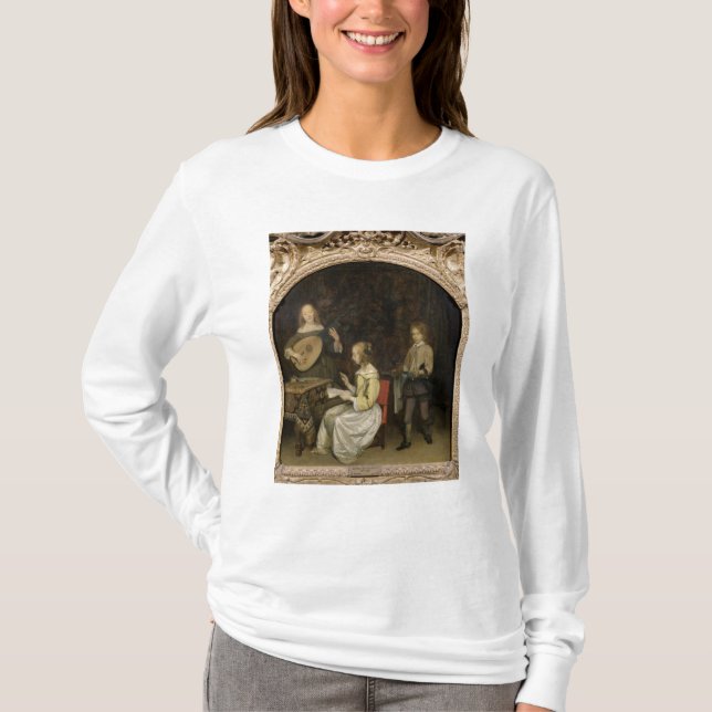 T-shirts O concerto: Cantor e jogador de Theorbo (Frente)