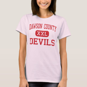 T-shirts O Condado de Dawson - diabos - alto - Glendive