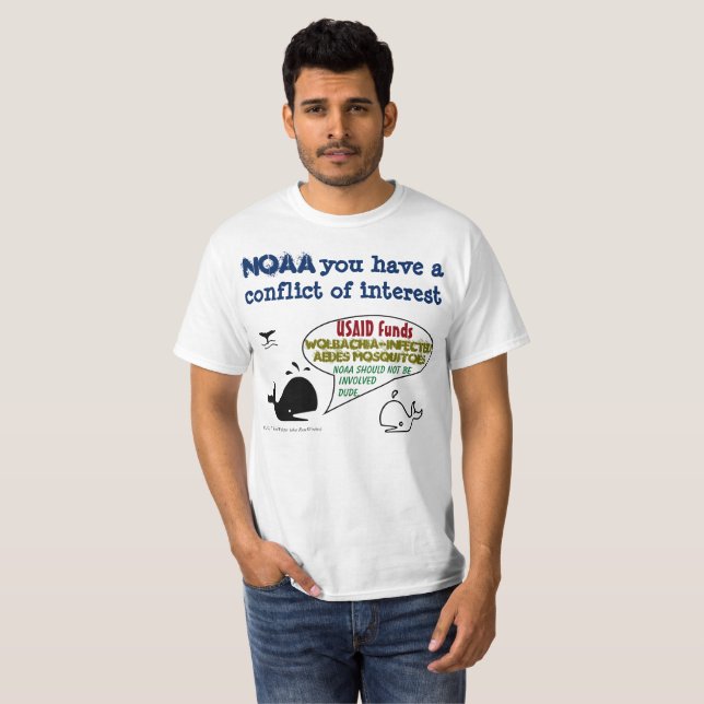 T-shirts O conflito de interesses de NOAA por RoseWrites (Frente Completa)