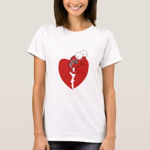 T-shirts O coração quebrado do camaleão/dor