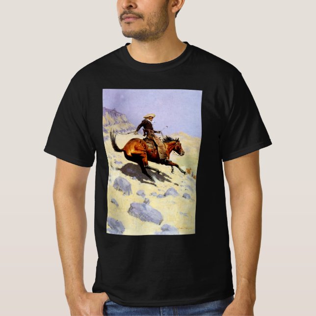 T-shirts O Cowboy de Remington, Militares de Cavalaria Vint (Frente)