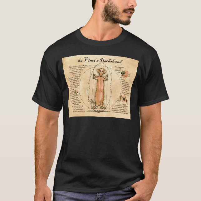 T-shirts o Dachshund de da Vinci (Frente)