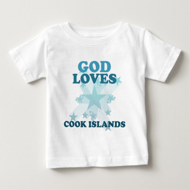 T-shirts O deus ama Ilhas Cook (Frente)